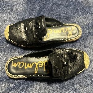 Sam Edelman Kerry Black Sequin Mules